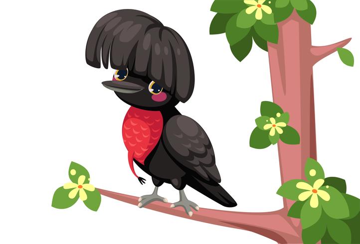 Umbrella bird cartoon vector