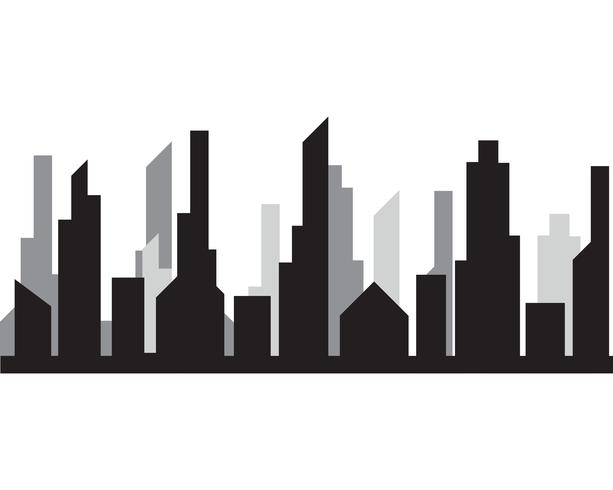 Modern City  silhouette. vector illustration in flat design