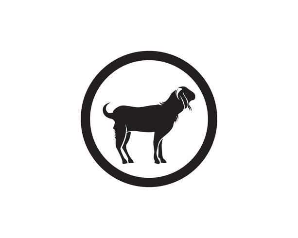 Vector y símbolo de vector de animales de cabra negro