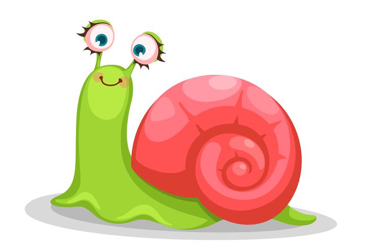 Cute snail cartoon vector