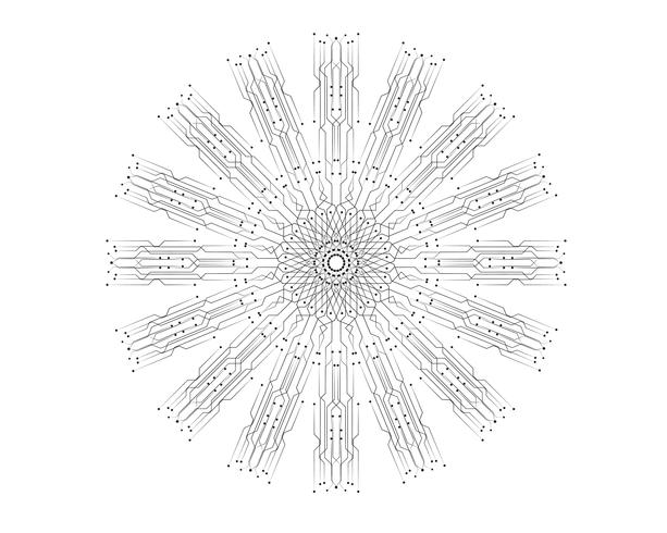 línea de plantilla de vector de ilustración de circuito