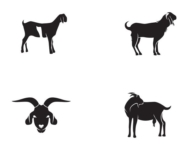 Goat black animals vector logo and symbol 