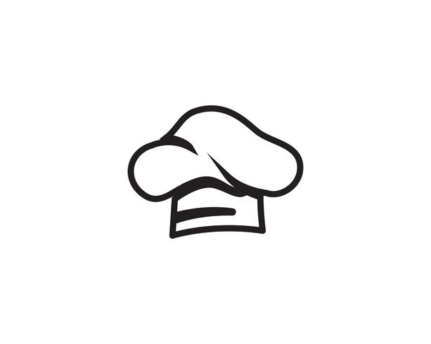 Chef hat logo and symbols black color vector icon