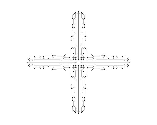 línea de plantilla de vector de ilustración de circuito