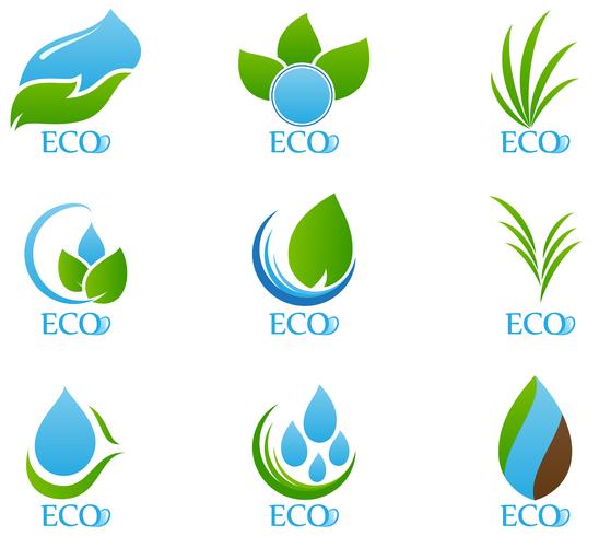 Conjunto de iconos de la ecología vector