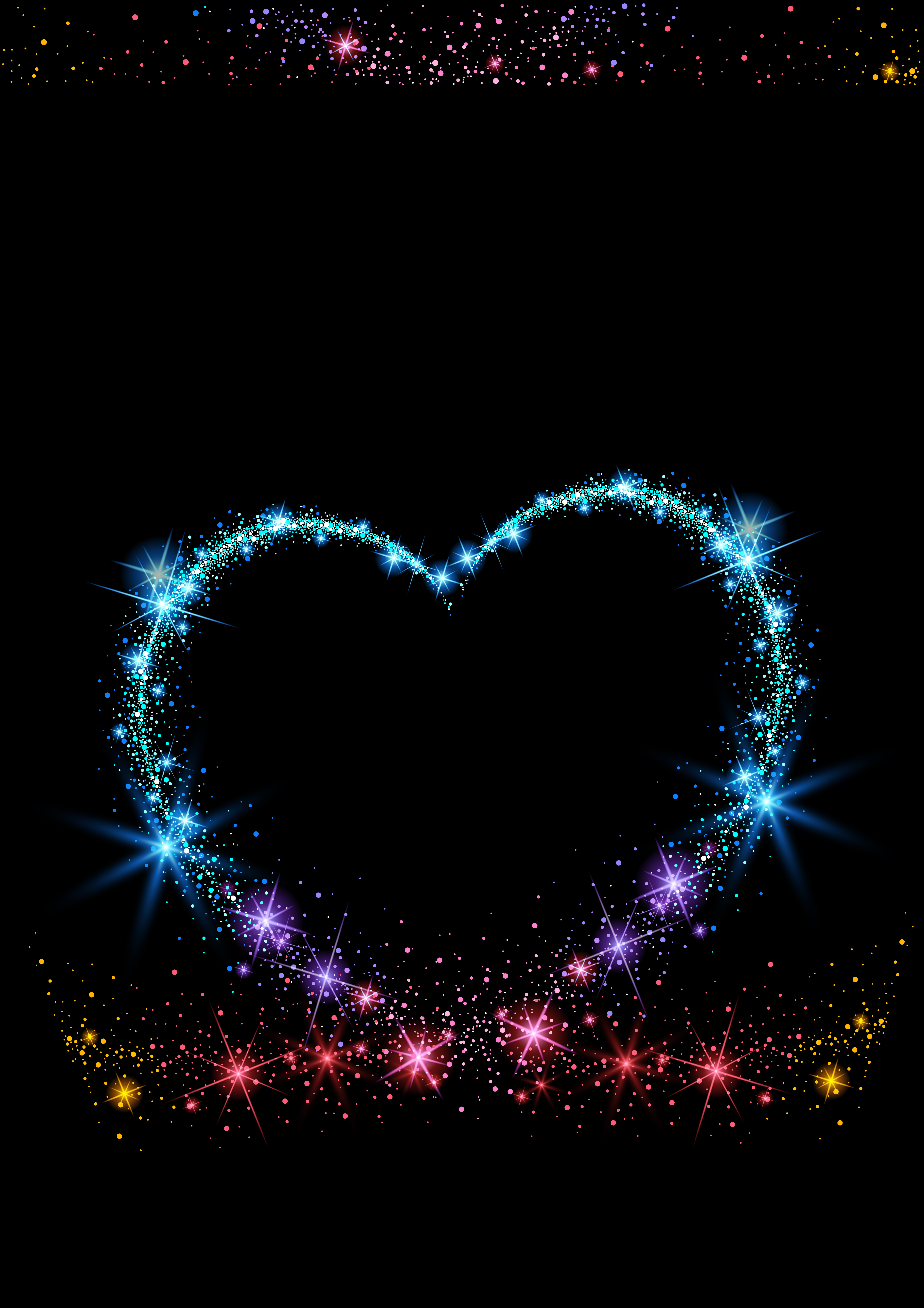 Colorful Sparkling Heart on Black Background 619322 Vector Art at Vecteezy