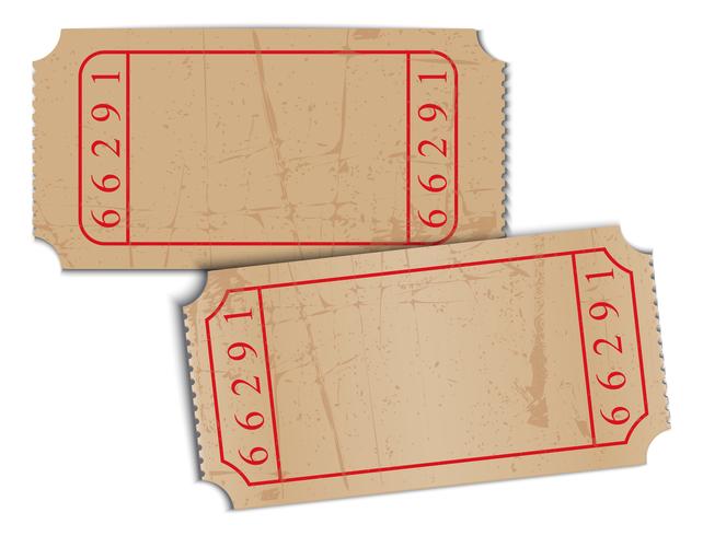 boletos de papel en blanco vintage vector
