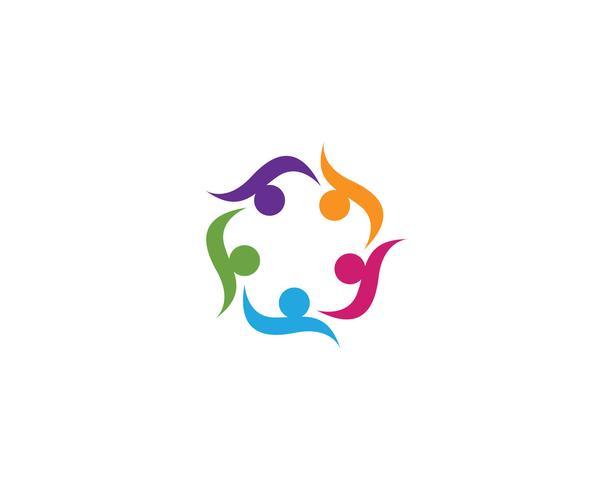 Grupo de personas de la comunidad, logotipo y plantilla de diseño de icono social vector