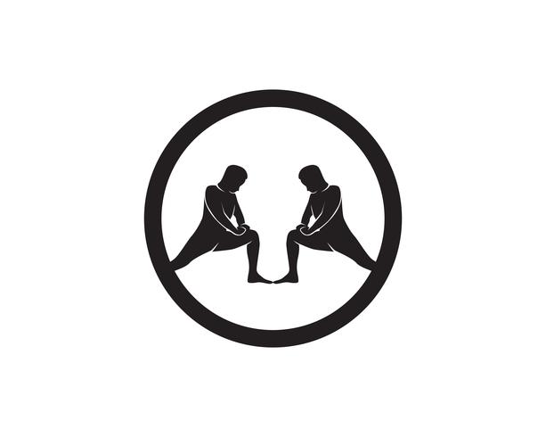 Athletic yoga body logo symbols vector icons