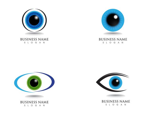 Eye care logo health symbols vector