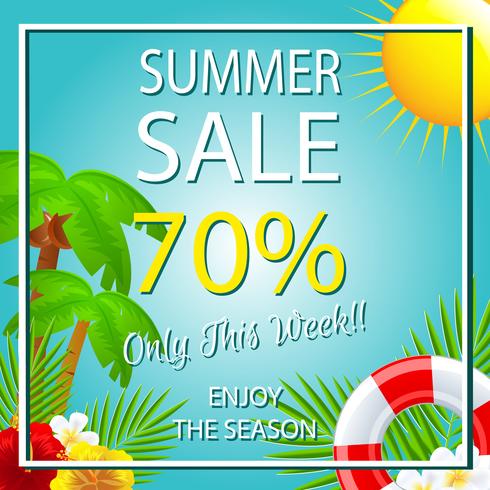 summer sale template tropical theme vector