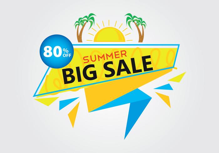 Discount big sale summer banner vector