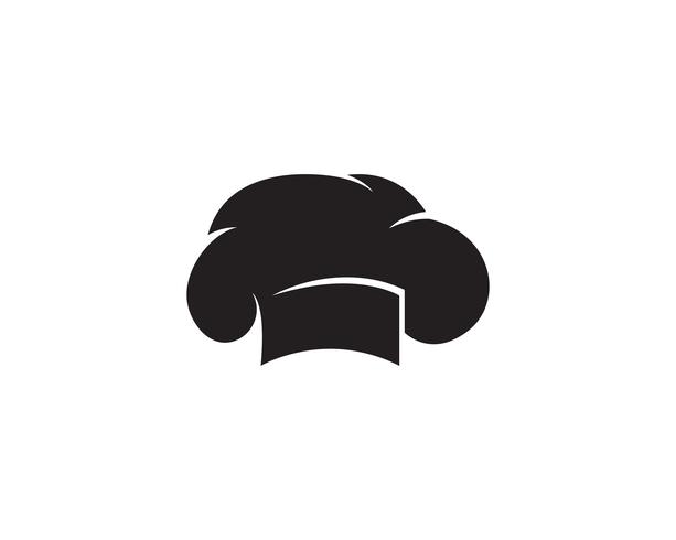 Chef hat logo and symbols black color vector icon