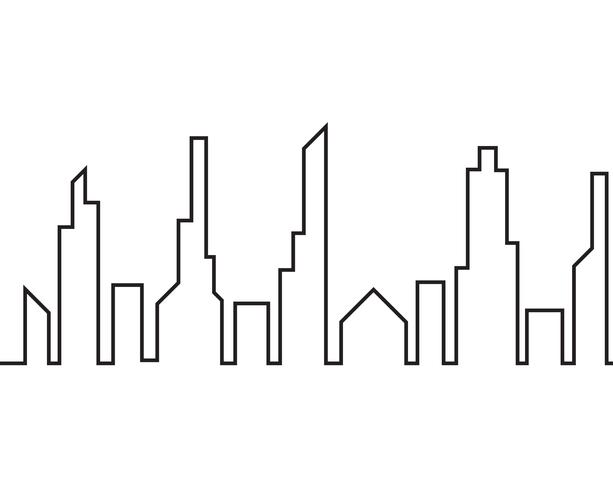 Modern City  silhouette. vector illustration in flat design