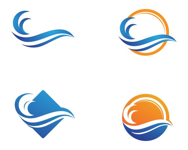 wave beach logo vector