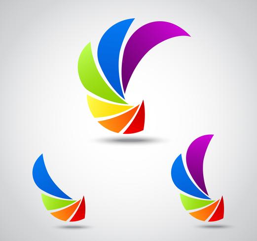 Establecer logotipo de la empresa. persiana de colores vector