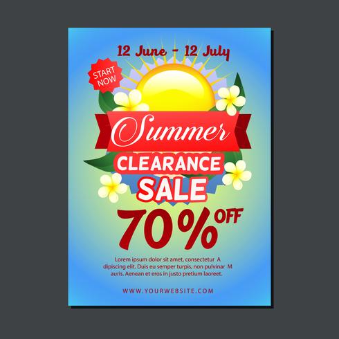 sale poster template with sun vector