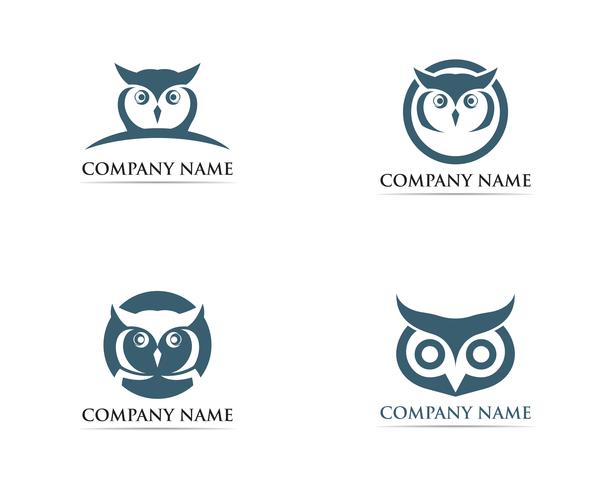 búho logotipo pájaro vector ilustrador