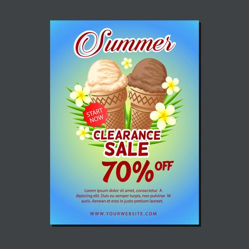 sale poster template with ice cream vector