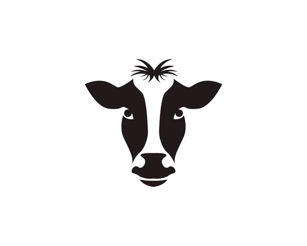 Plantilla de vector de símbolos y logotipo de cabeza de vaca