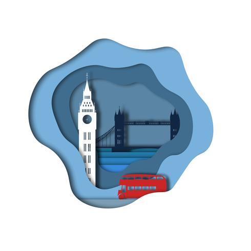 London paper art vector