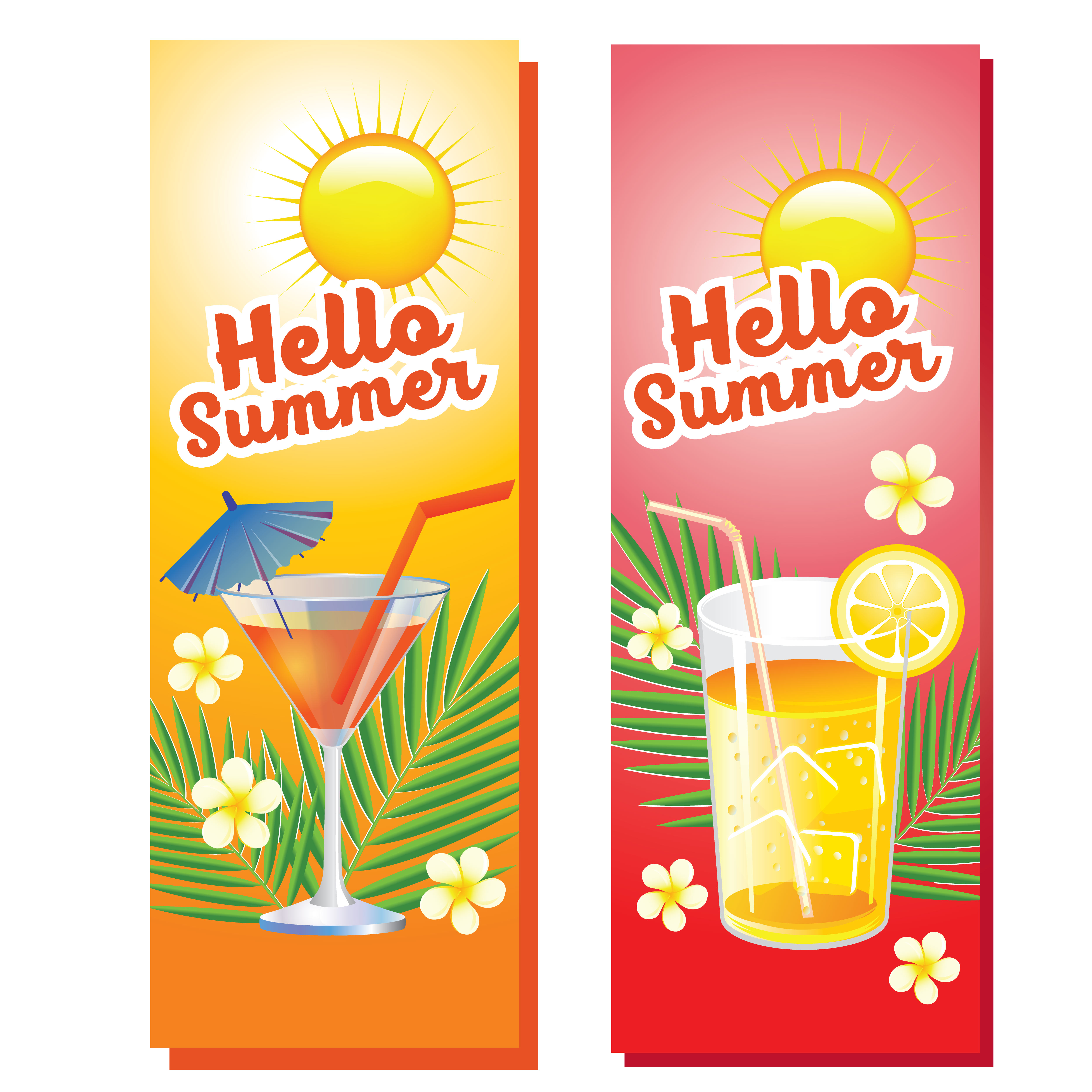 Download hello summer drinks vertical banner - Download Free Vectors, Clipart Graphics & Vector Art