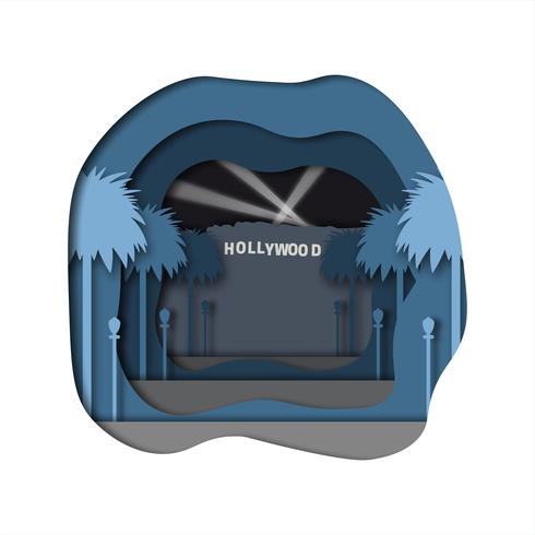 arte de papel de hollywood vector