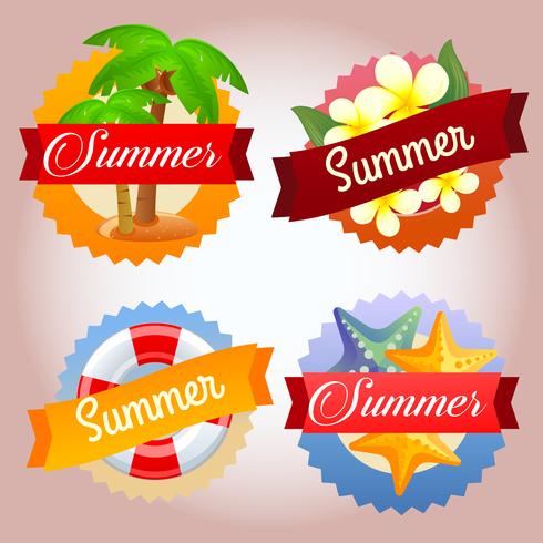 mixed summer badge vector