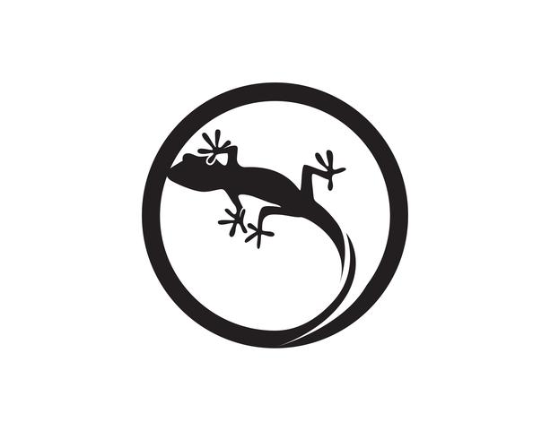 Lizard Chameleon Gecko Silhouette black vector