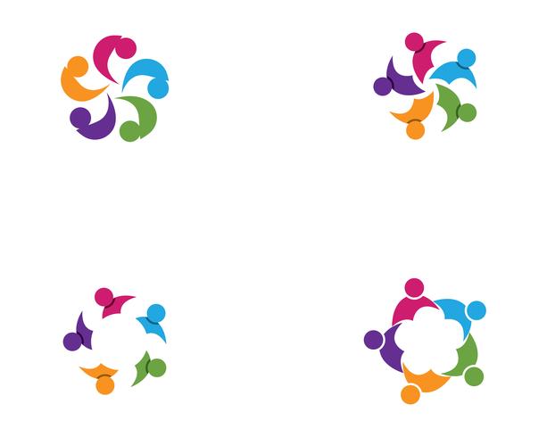 Grupo de personas de la comunidad, logotipo y plantilla de diseño de icono social vector