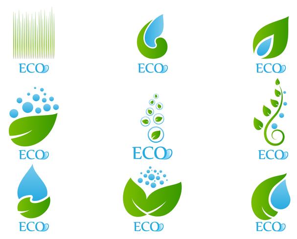 Conjunto de iconos de la ecología vector