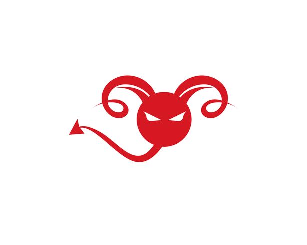 Devil  logo red vector icon template