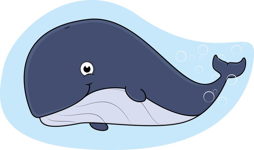 Dibujos animados de ballena feliz vector