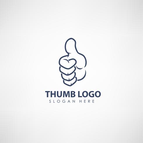 Pulgar arriba concepto plantilla de logotipo. Etiqueta para votar, empresa u organización. Ilustración vectorial vector