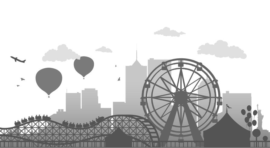 Ferris Whell silhouette vector