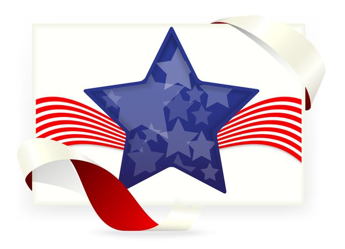 American flag , Business cards with ribbon vector