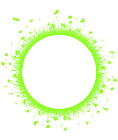 green grass on circle vector