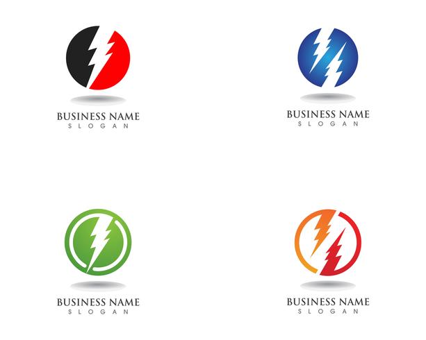 lightning thunderbolt electricity vector logo design