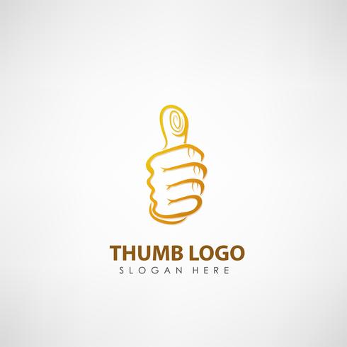 Pulgar arriba concepto plantilla de logotipo. Etiqueta para votar, empresa u organización. Ilustración vectorial vector