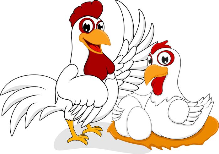 White Chicken cartoon vector