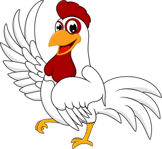 Happy White Chicken vector