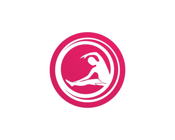 Athletic yoga body logo symbols vector icons