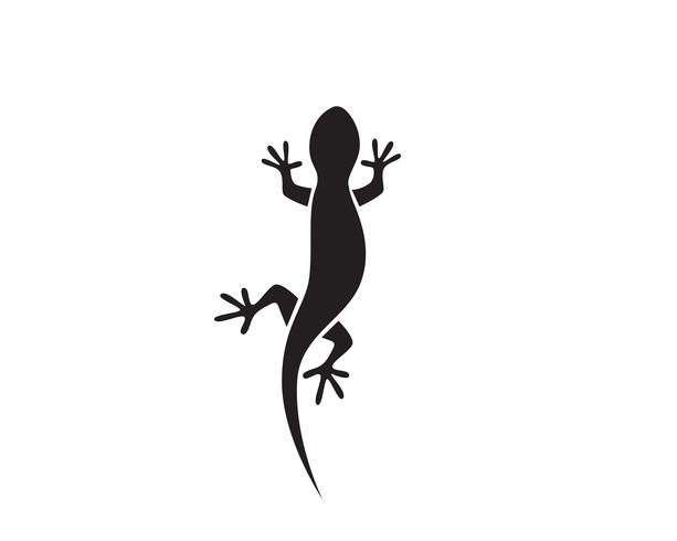 Lizard Chameleon Gecko Silhouette negro vector