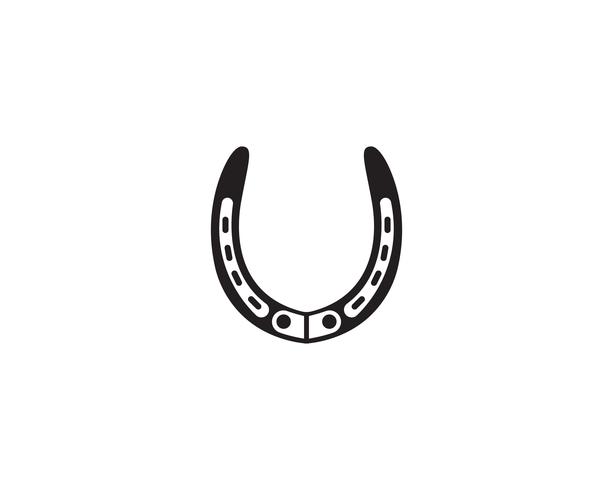 Horse shoes black logo and symbols vector template