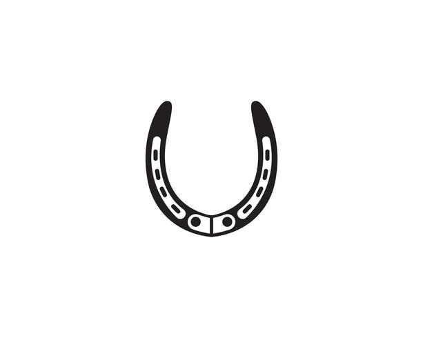 Horse shoes black logo and symbols vector template