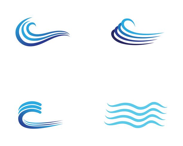 Wave beach logo and symbols vector template