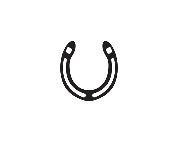 Horse shoes black logo and symbols vector template