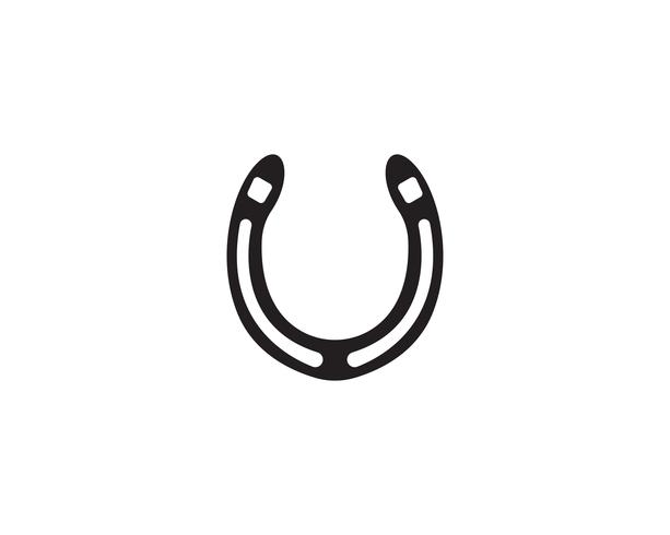 Horse shoes black logo and symbols vector template