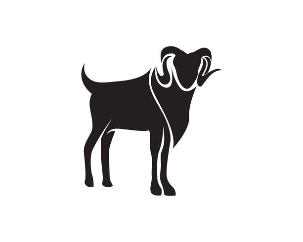 Goat black animals vector logo and symbol 