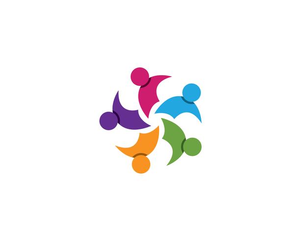 Grupo de personas de la comunidad, logotipo y plantilla de diseño de icono social vector